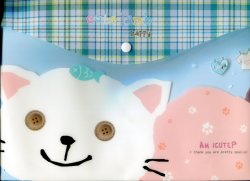 Thumbnail of Checker Animal A4 Plastic File Folder Bag #4 (Cat) 