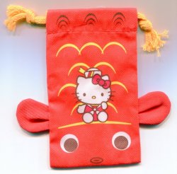 Thumbnail of Sanrio Hello Kitty Gold Fish Cotton Drawstring Bag #1 (AD0142) 