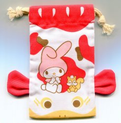 Thumbnail of Sanrio My Melody Carp Fish Cotton Drawstring Bag #1 (AD0143)  