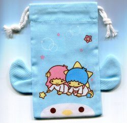Thumbnail of Sanrio Little Twi Stars Penguin Cotton Drawstring Bag #1 (AD0145) 