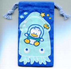 Thumbnail of Sanrio Pekkle Squid Cotton Drawstring Bag #1 (AD0146)  