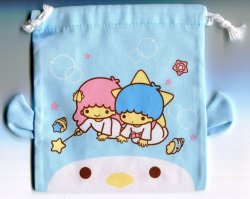 Thumbnail of Sanrio Little Twin Stars Penguin Cotton Drawstring Bag #2 (AD0151) 