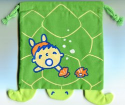 Thumbnail of Sanrio Minna No Tabo Turtle Cotton Drawstring Bag #2 (AD0153)  