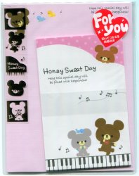 Thumbnail of Kamio Honey Sweet Day Bear Piano Letter Set #1 (L0923) 
