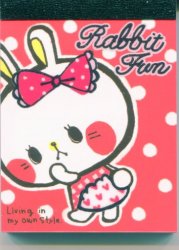 Thumbnail of Kamio Rabbit Fun 2 Design Mini Memo Pad #1 (M1015) 