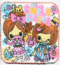 Thumbnail of Q-Lia Smile Peace Girls Face Towel Wash Cloth #1 (T0833) 