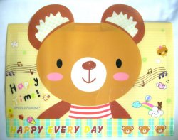 Thumbnail of Colorful Happy Animal Die Cut A4 Plastic File Folder Bag #2 (Bear)