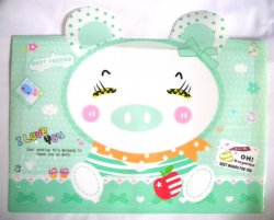 Thumbnail of Colorful Happy Animal Die Cut A4 Plastic File Folder Bag #4 (Pig)