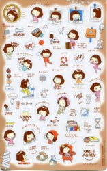 Thumbnail of Korea Cookys Girl Hello Day Deco Sticker Sheet Part 3 #1 (I1222) 