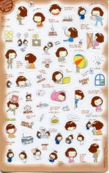 Thumbnail of Korea Cookys Girl Hello Day Deco Sticker Sheet Part 3 #2 (I1223) 
