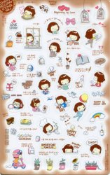 Thumbnail of Korea Cookys Girl Hello Day Deco Sticker Sheet Part 3 #3 (I1224) 