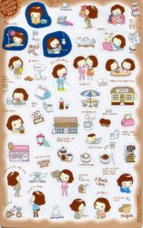 Thumbnail of Korea Cookys Girl Hello Day Deco Sticker Sheet Part 3 #4 (I1225) 