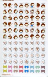 Thumbnail of Korea Cookys Girl Hello Day Deco Sticker Sheet Part 3 #5 (I1226) 