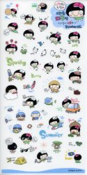 Thumbnail of Korea Big Eye Girl Deco Sticker Sheet #1 (I1233) 