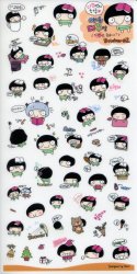 Thumbnail of Korea Big Eye Girl Deco Sticker Sheet #3 (I1235) 