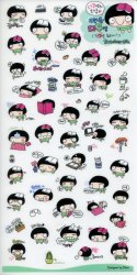 Thumbnail of Korea Big Eye Girl Deco Sticker Sheet #4 (I1236) 