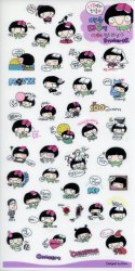 Thumbnail of Korea Big Eye Girl Deco Sticker Sheet #5 (I1237) 