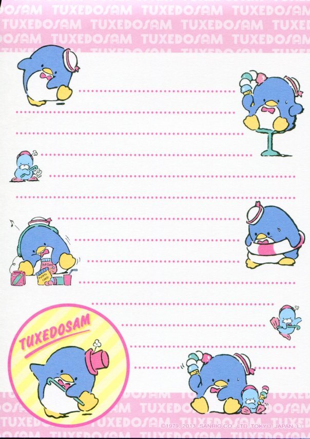 sanrio tuxedosam window 4 design memo pad 1 m1344