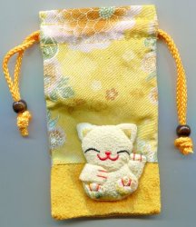Thumbnail of Japanese Style Beckoning Cat Maneki Neko Drawstring Bag #3 (AD0015) 