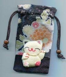Thumbnail of Japanese Style Beckoning Cat Maneki Neko Drawstring Bag #5 (AD0017) 