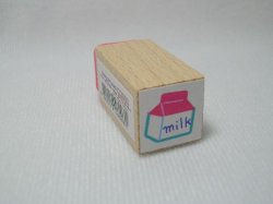 Thumbnail of Korea Young Friends Small Wood Rubber Stamp #25 (Milk) (SS0031)
