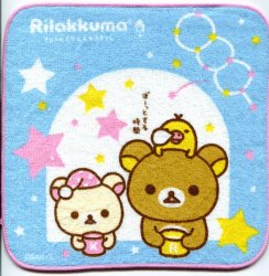 Thumbnail of San-X Rilakkuma Relax Bear Face Towel Wash Cloth #44 (T0585) 