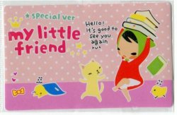 Thumbnail of Korea Card Sticker Part 1 #03 (My Little Friend Girl and Cat) (IC0003)