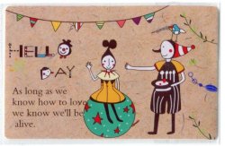 Thumbnail of Korea Card Sticker Part 1 #14 (Puppet Girl Boy) (IC0014)
