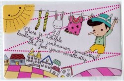 Thumbnail of Korea Card Sticker Part 1 #23 (Drying Clothes Puppet Doll Rabbit Sun) (IC0023)
