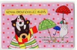 Thumbnail of Korea Card Sticker Part 1 #39 (Bear Dog Umbrella) (IC0039)