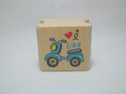 Thumbnail of Korea Young Friends Medium Wood Rubber Stamp #02 (Bicycle) (SS0038) 