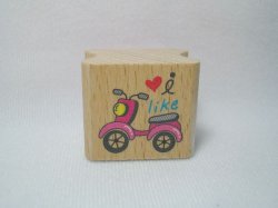 Thumbnail of Korea Young Friends Medium Wood Rubber Stamp #17 (Bicycle) (SS0053) 