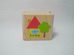 Thumbnail of Korea Young Friends Medium Wood Rubber Stamp #18 (House Home Tree) (SS0054) 