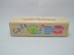 Thumbnail of Korea Young Friends Large Wood Rubber Stamp #03 (Cafe Cup) (SS0059) 