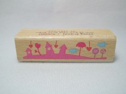 Thumbnail of Korea Young Friends Large Wood Rubber Stamp #07 (Town Heart) (SS0063) 