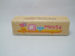 Thumbnail of Korea Young Friends Large Wood Rubber Stamp #08 (House) (SS0064) 