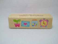 Thumbnail of Korea Young Friends Large Wood Rubber Stamp #09 (Clock Envelope) (SS0065) 