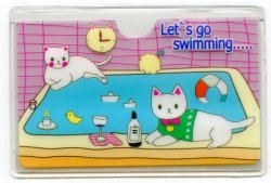Thumbnail of Korea Card Case Part 1 #09 (Cat Swimming Pool) (SC0034)