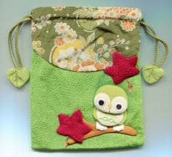 Thumbnail of Japanese Style Owl Drawstring Bag #01 (AD0027) 