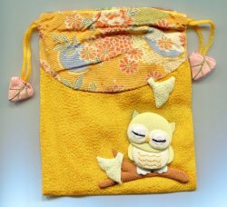Thumbnail of Japanese Style Owl Drawstring Bag #02 (AD0028) 
