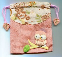 Thumbnail of Japanese Style Owl Drawstring Bag #03 (AD0029) 