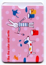 Thumbnail of Korea 2 Pocket Card Case Part 2 #3 (Rabbit Dog Bucket) (SC0157)