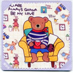 Thumbnail of Bear with Cup Microfiber Eyeglasses Cleaning Cloth #1 (EC0031)