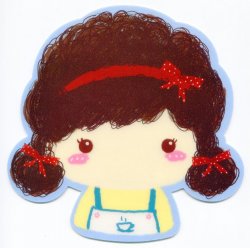 Thumbnail of Curly Hair Girl Die Cut Mouse Pad #1 (SU0038) 