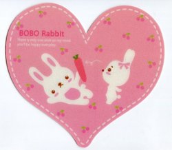 Thumbnail of Two Rabbit Heart Die Cut Mouse Pad #1 (SU0047) 