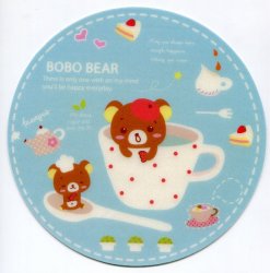 Thumbnail of BoBo Bear in Cup Die Cut Mouse Pad #1 (SU0049) 