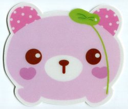 Thumbnail of Pink Bear with Leaf Die Cut Mouse Pad #1 (SU0050) 