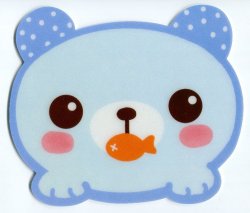 Thumbnail of Blue Bear with Fish Die Cut Mouse Pad #1 (SU0051) 