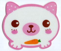 Thumbnail of White Cat with Carrot Die Cut Mouse Pad #1 (SU0052) 