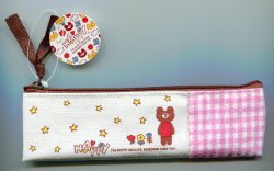 Thumbnail of Korea IMIND Checker Pencil Pouch Bag #2 (Pink) (AB0038)